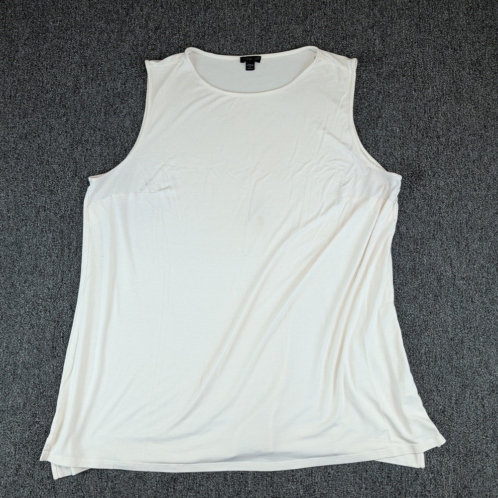 J. Jill Wearever Minimalist Layering Tank Top Women 2X White Scoop Neck Stretch
